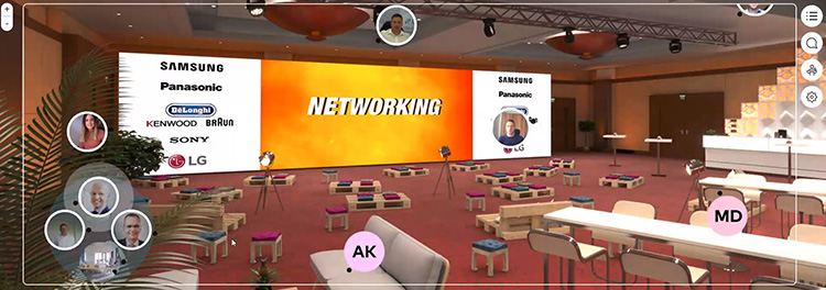 In der Networking Area werden alle Personen, die online sind, mit ihrem Portraitbild angezeigt expert-messe-2020-networking-area