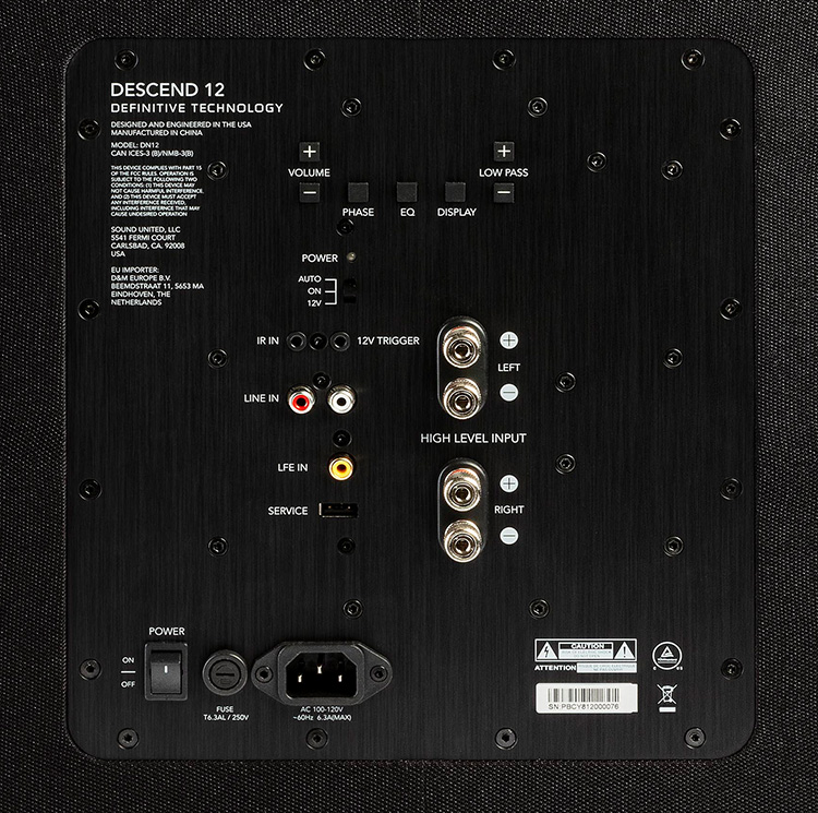 Descend DN12 Anschlusspanel definitive-technology-descend-dn12-panel