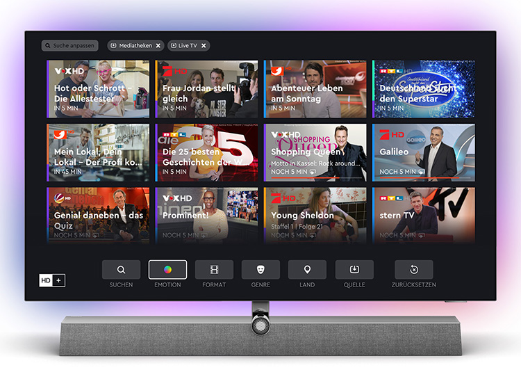 HD+ auf der neuen Generation von Philips Fernsehern philips-hd-plus-mediathek