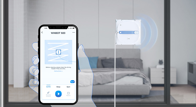Der Ecovacs Winbot 920 lässt sich bequem per App steuern ecovacs-winbot-920-appsteuerung