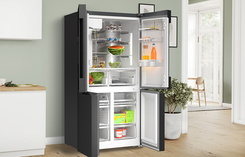 French Door Kühl-Gefrier-Kombination French Door Kühl-Gefrier-Kombination von Bosch liefert Erfrischung auf Abruf