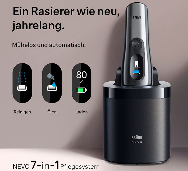 Braun präsentiert Premium-Rasierapparat NEVO
