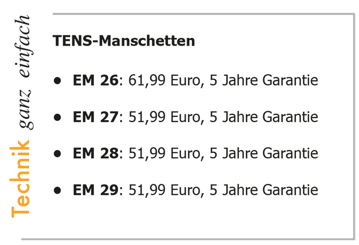 Kasten-TENS-Manschetten