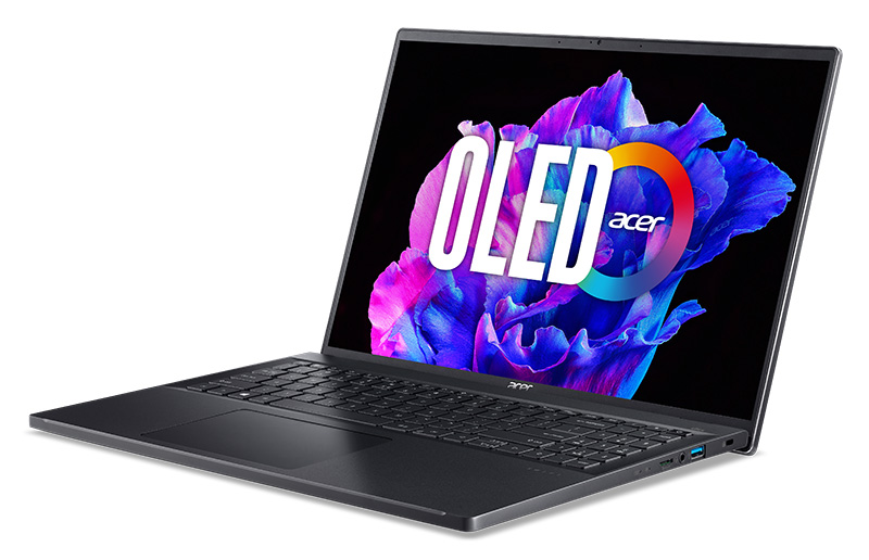 Acer Swift Go 16 Pro Acer Swift Go 16 Pro mit OLED-Display und schwarzem Aluminiumdesign