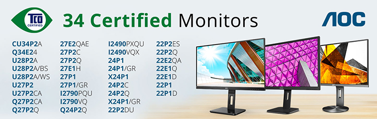AOC erhält Nachhaltigkeitssiegel TCO Certified, generation 9 aoc-zertifizierte-monitore