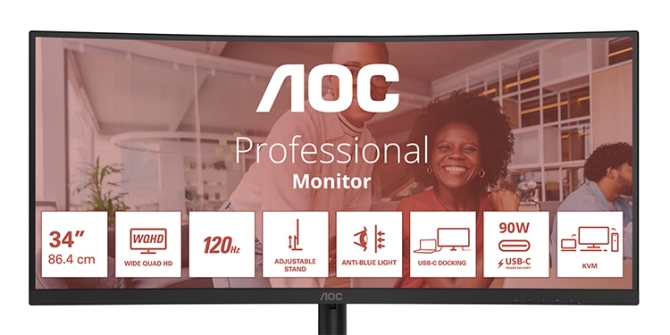 Optimal für produktives Arbeiten: die E4-Serie von AOC
